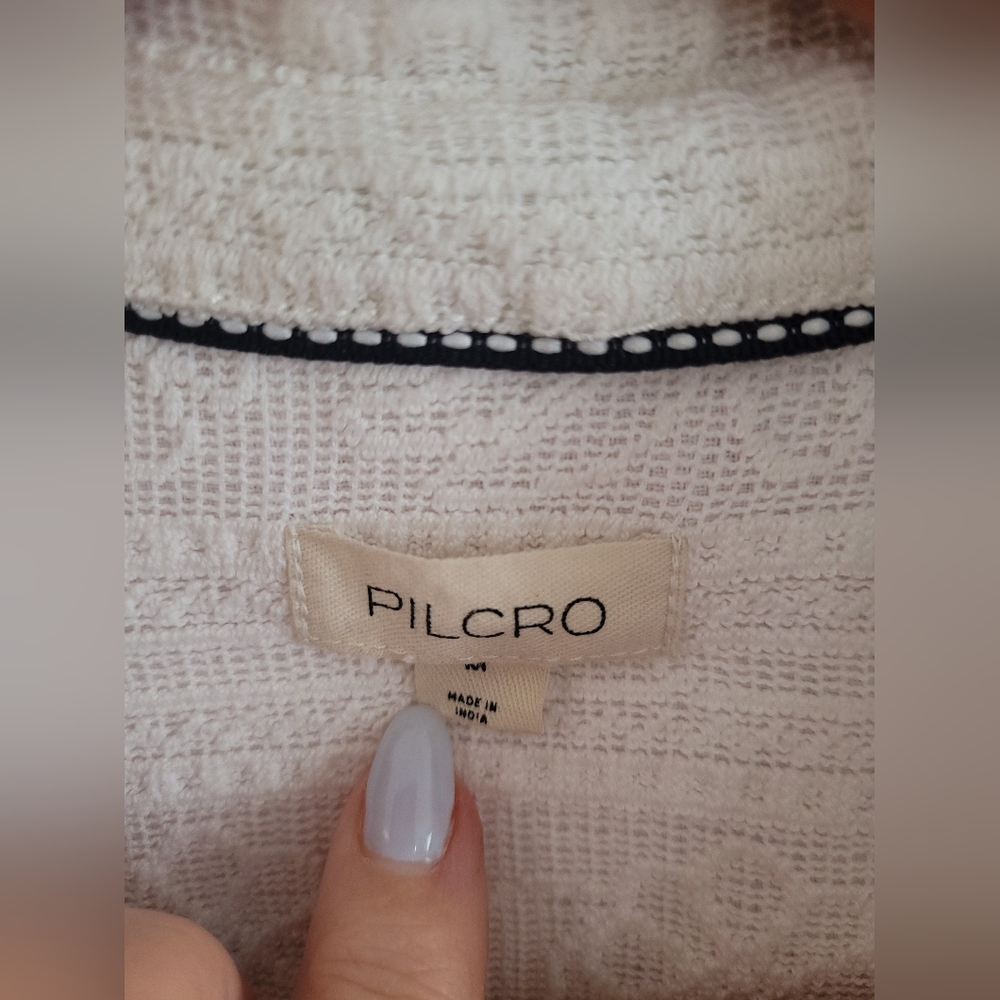 PILCRO ANTHROPOLIE LACE BUTTON DOWN SHIRT SZ M - Picture 5 of 10